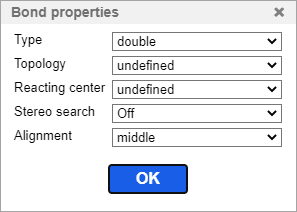 Bond properties dialog