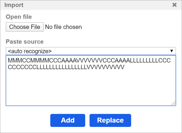 1-letter amino acid codes in the import dialog