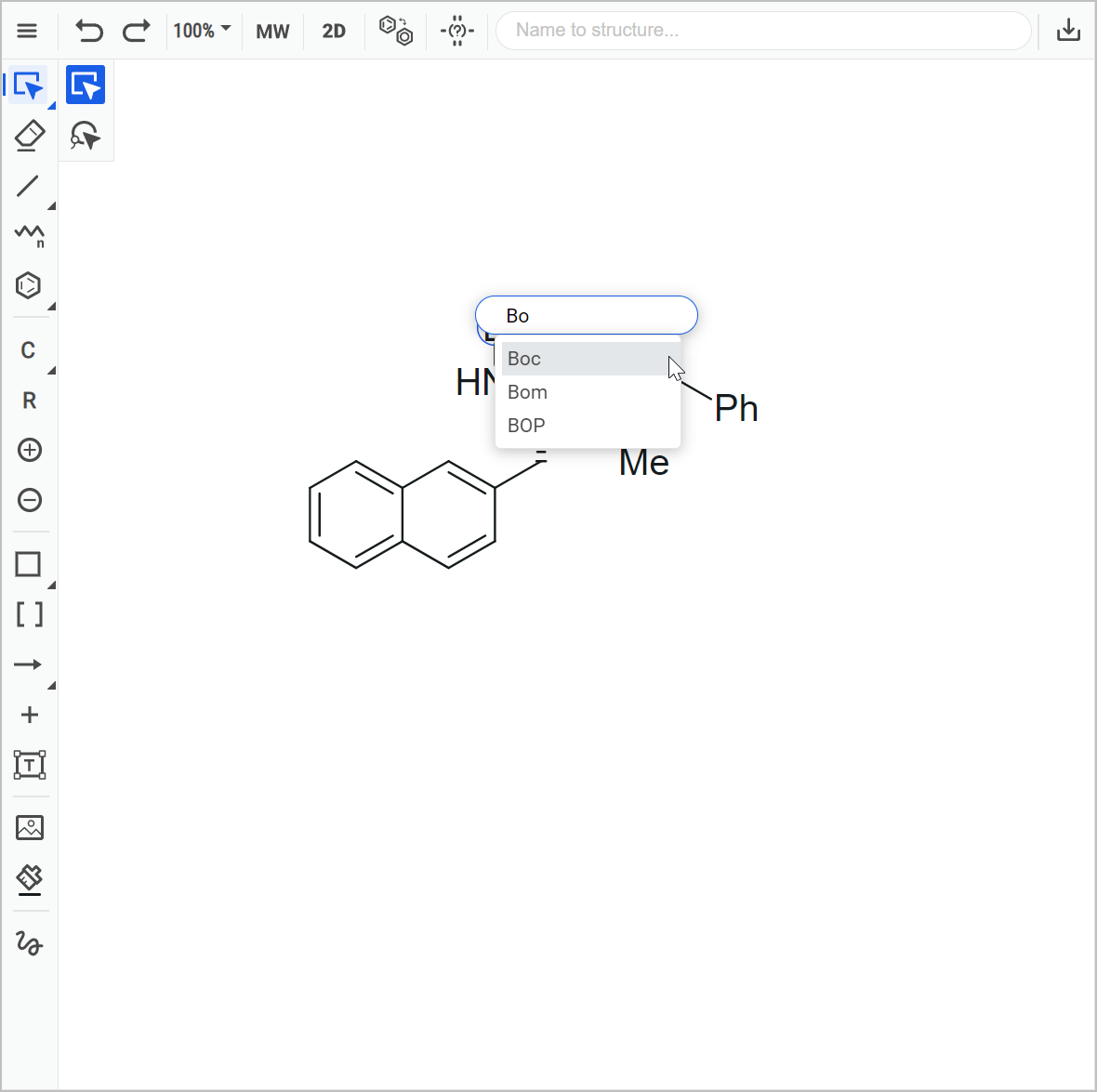 Abbreviated Groups Drop-down