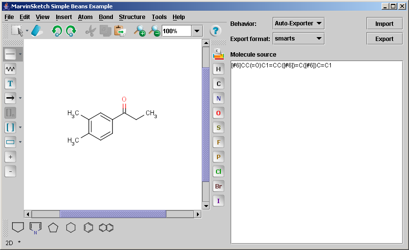 MarvinSketch simple beans example