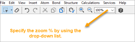 Specifying the zoom percentage of MarvinSketch