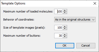 Template options dialog