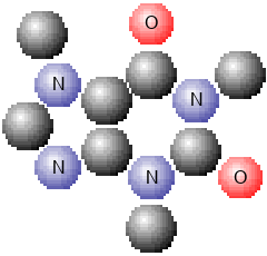 Caffeine molecule spacefill display