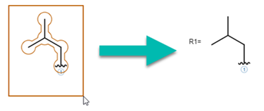 Selecting a structure with the smart r-group tool