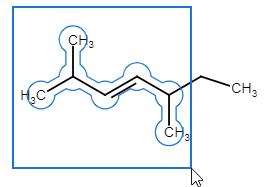 Selecting a fragment with rectangle selection